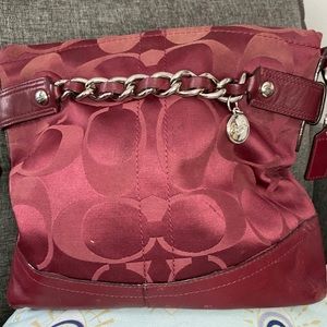 Burgundy Coach crossbody bag